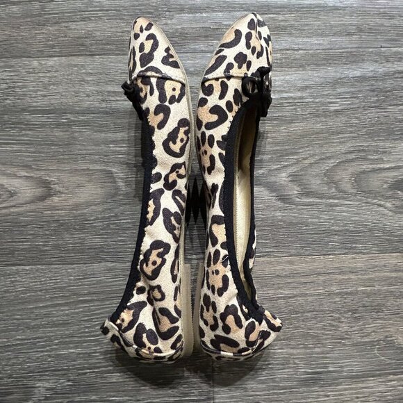 Rialto Sunnyside II Size 9 Ballet Flats Leopard Animal Print Shoes Bow Neutral - Picture 6 of 8